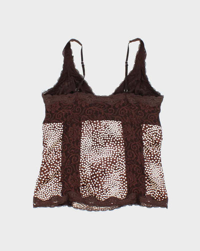 Vintage Y2k 00s Optionelle Polka Dot Lace Cami - M