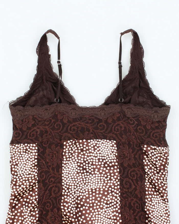 Vintage Y2k 00s Optionelle Polka Dot Lace Cami - M
