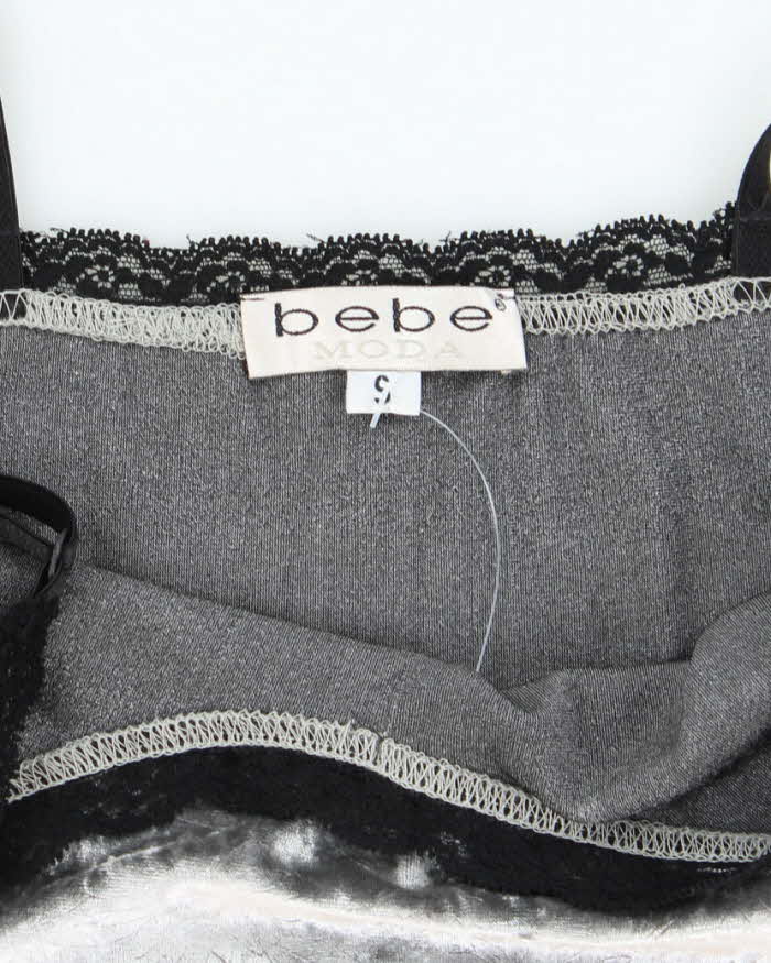 Vintage 90s Bebe Velvet Floral Cami - S
