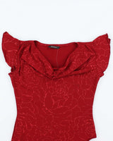 Vintage Y2k 00s Mariposa Cowl Neck Asymmetric Hem Top - M