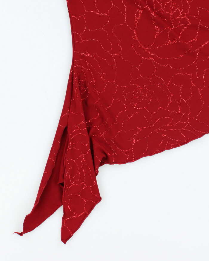 Vintage Y2k 00s Mariposa Cowl Neck Asymmetric Hem Top - M