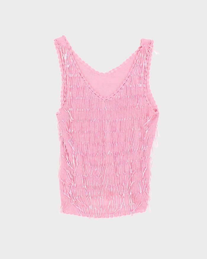 Vintage 90s Beaded Knit Cami - XS