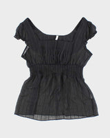 Vintage 00s Smartset Sheer Crinkle Top - S
