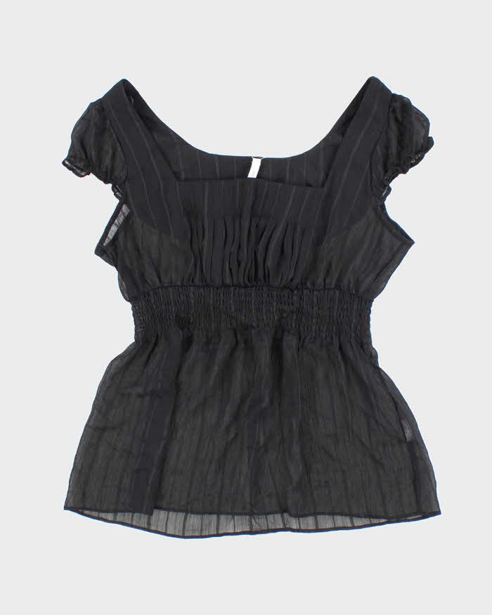 Vintage 00s Smartset Sheer Crinkle Top - S