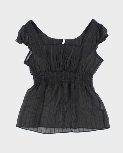 Vintage 00s Smartset Sheer Crinkle Top - S