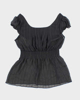 Vintage 00s Smartset Sheer Crinkle Top - S