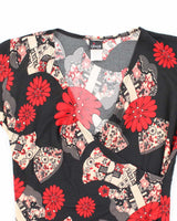 Vintage Y2k 00s Gidani Floral Faux Wrap Top - S