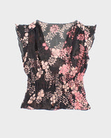 Vintage Y2k 00s Floral Mesh Blouse - S