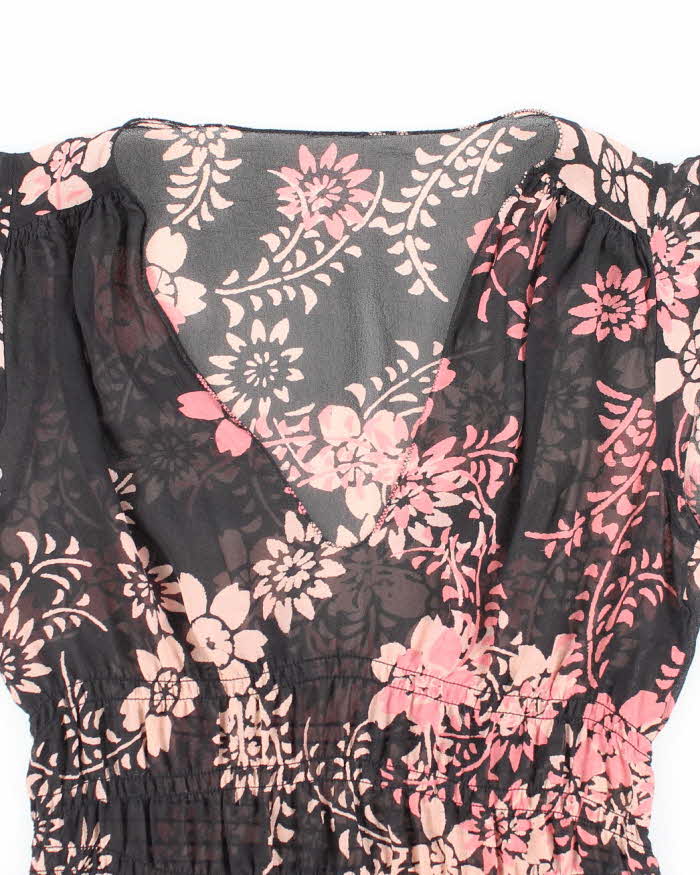 Vintage Y2k 00s Floral Mesh Blouse - S