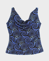 Vintage Y2k 00s Suzy Shier Cowl Neck Sparkly Swirl Top - S