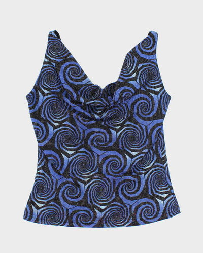 Vintage Y2k 00s Suzy Shier Cowl Neck Sparkly Swirl Top - S