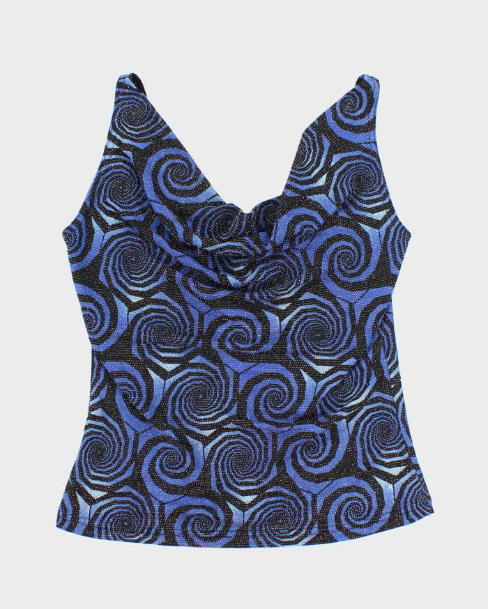 Vintage Y2k 00s Suzy Shier Cowl Neck Sparkly Swirl Top - S
