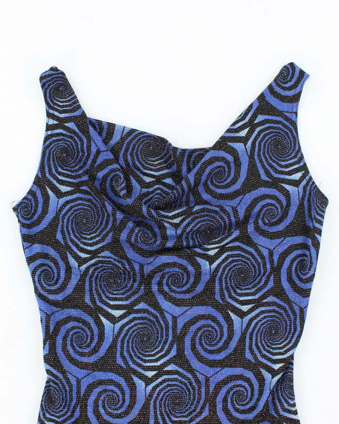 Vintage Y2k 00s Suzy Shier Cowl Neck Sparkly Swirl Top - S