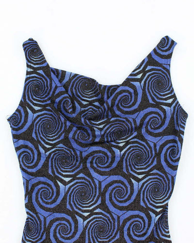 Vintage Y2k 00s Suzy Shier Cowl Neck Sparkly Swirl Top - S