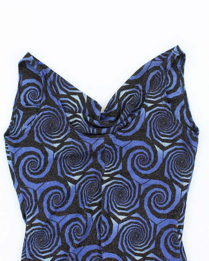 Vintage Y2k 00s Suzy Shier Cowl Neck Sparkly Swirl Top - S