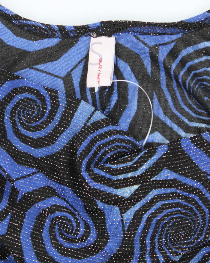 Vintage Y2k 00s Suzy Shier Cowl Neck Sparkly Swirl Top - S