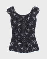 Vintage Y2k 00s Le chateau Floral Clasp Top - S