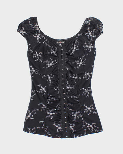 Vintage Y2k 00s Le chateau Floral Clasp Top - S