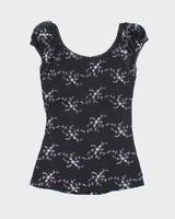 Vintage Y2k 00s Le chateau Floral Clasp Top - S