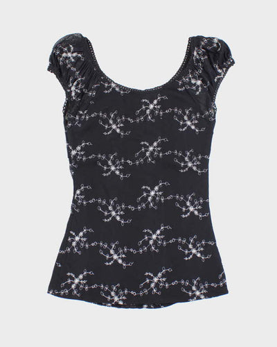 Vintage Y2k 00s Le chateau Floral Clasp Top - S
