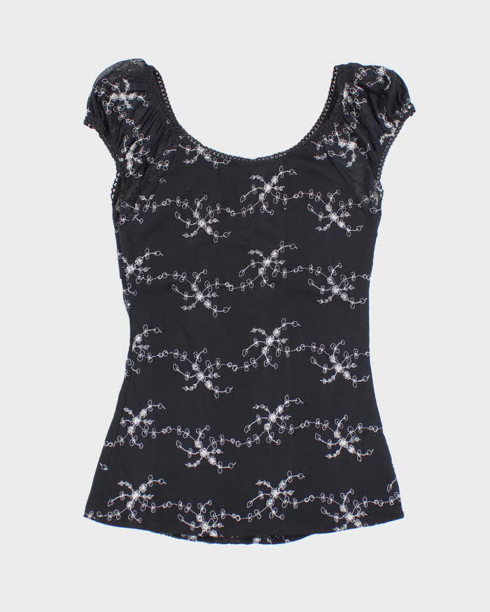Vintage Y2k 00s Le chateau Floral Clasp Top - S
