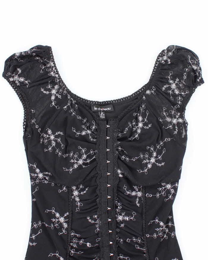 Vintage Y2k 00s Le chateau Floral Clasp Top - S