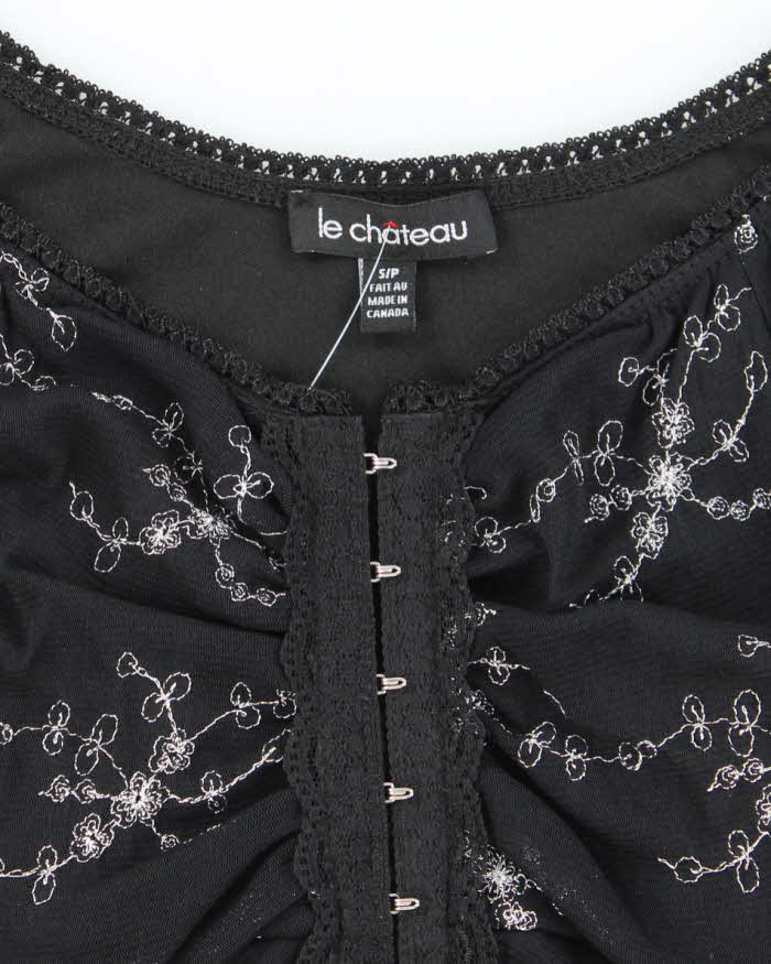 Vintage Y2k 00s Le chateau Floral Clasp Top - S