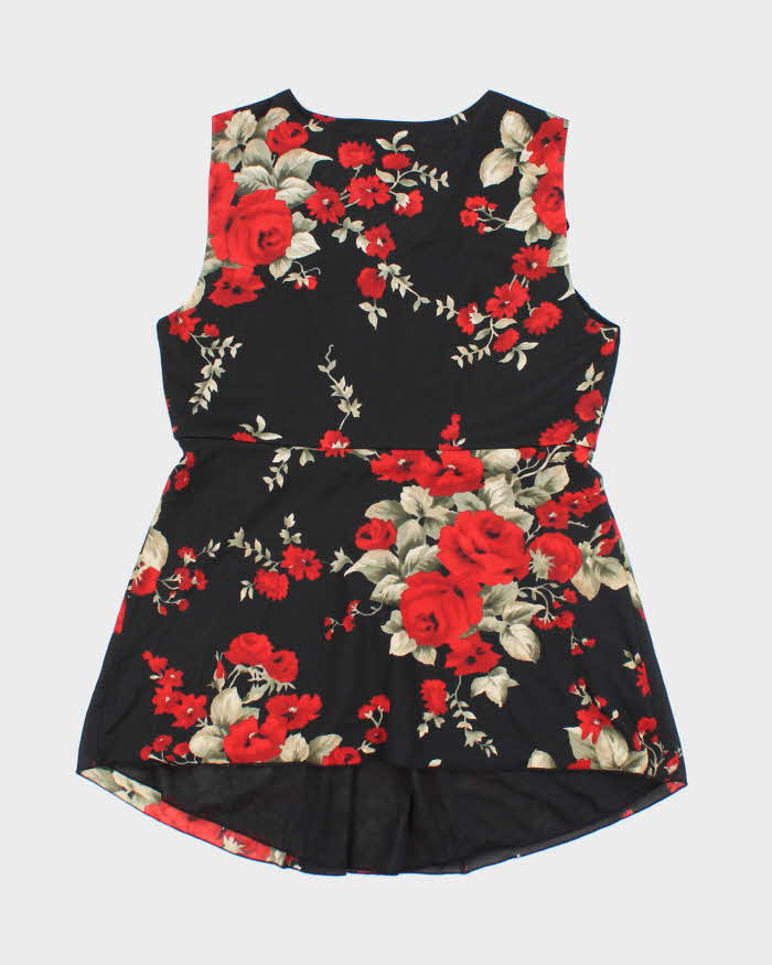 Vintage Y2k 00s Nine West Floral Double Mesh Top - M