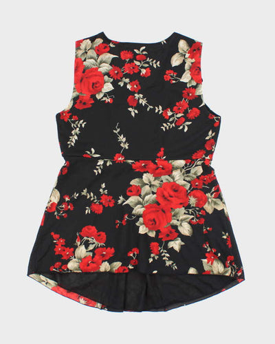 Vintage Y2k 00s Nine West Floral Double Mesh Top - M