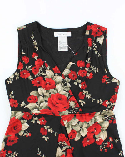 Vintage Y2k 00s Nine West Floral Double Mesh Top - M