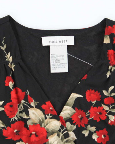 Vintage Y2k 00s Nine West Floral Double Mesh Top - M