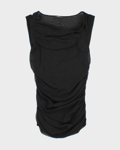 Vintage Y2k 00s Mexx Cowl Neck Double Mesh Top - S