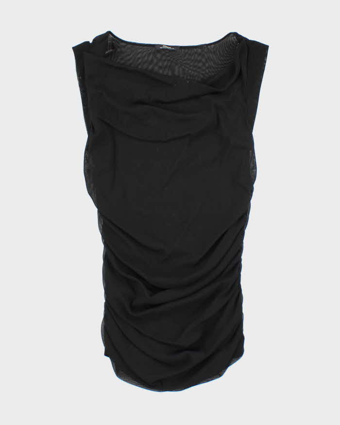 Vintage Y2k 00s Mexx Cowl Neck Double Mesh Top - S