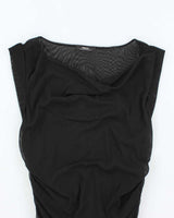 Vintage Y2k 00s Mexx Cowl Neck Double Mesh Top - S