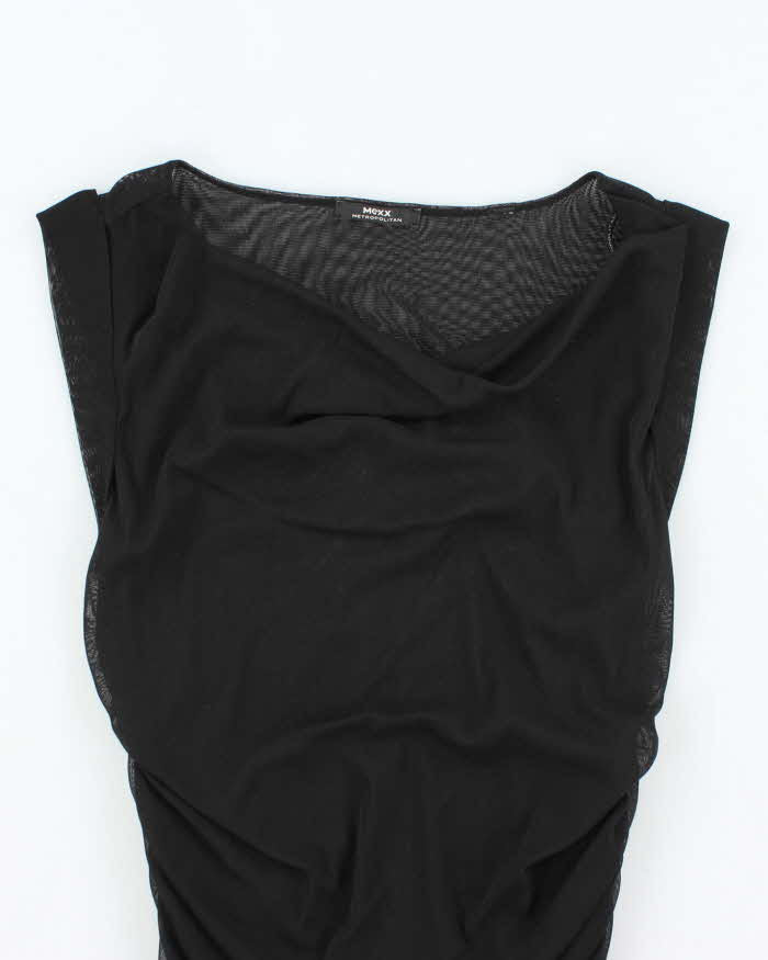 Vintage Y2k 00s Mexx Cowl Neck Double Mesh Top - S