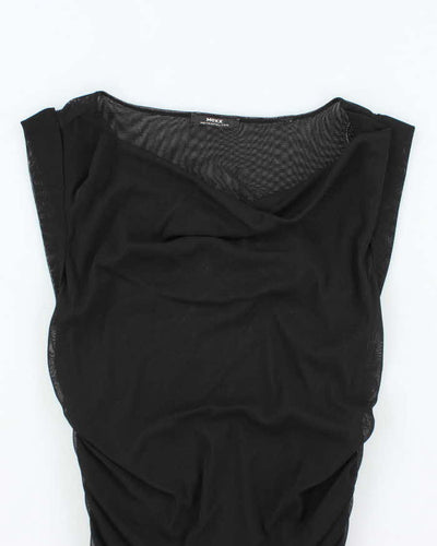 Vintage Y2k 00s Mexx Cowl Neck Double Mesh Top - S