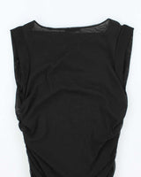 Vintage Y2k 00s Mexx Cowl Neck Double Mesh Top - S