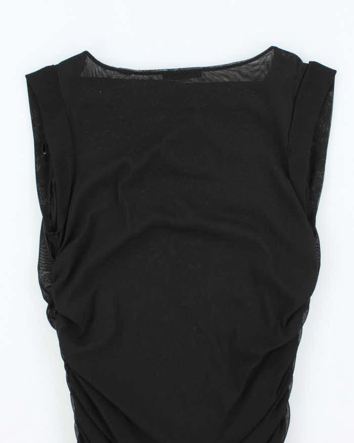 Vintage Y2k 00s Mexx Cowl Neck Double Mesh Top - S