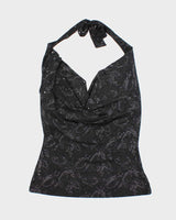 Vintage Y2k 00s Rick's Cowl Neck Halter Top - S