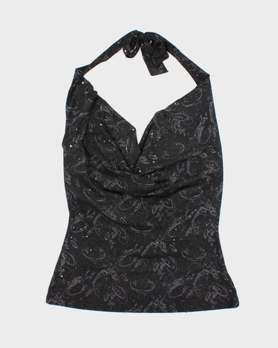 Vintage Y2k 00s Rick's Cowl Neck Halter Top - S