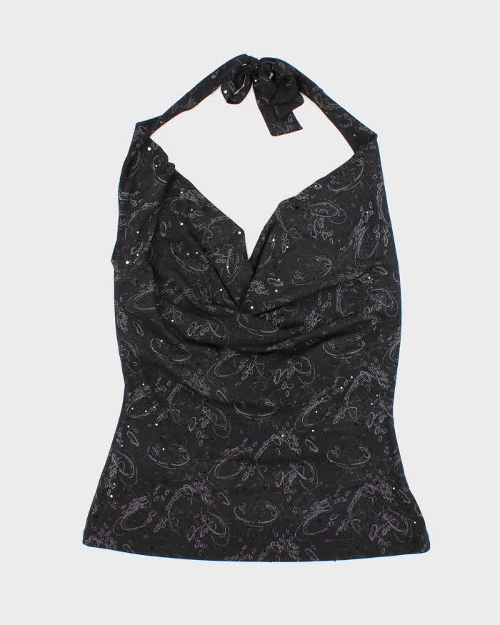 Vintage Y2k 00s Rick's Cowl Neck Halter Top - S