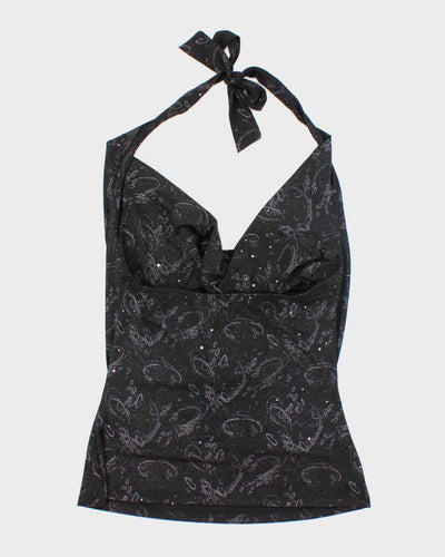 Vintage Y2k 00s Rick's Cowl Neck Halter Top - S
