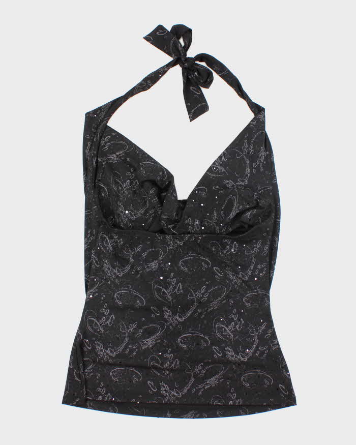 Vintage Y2k 00s Rick's Cowl Neck Halter Top - S