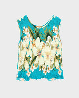 Vintage Pacific Coast Shirred Hawaiian Print Top - S