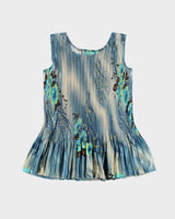 Vintage 90s Plisse Floral Top - M