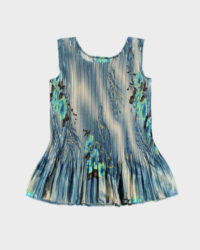 Vintage 90s Plisse Floral Top - M
