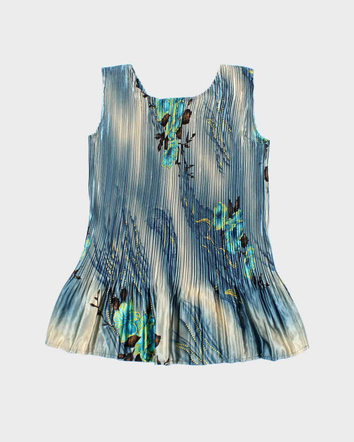 Vintage 90s Plisse Floral Top - M
