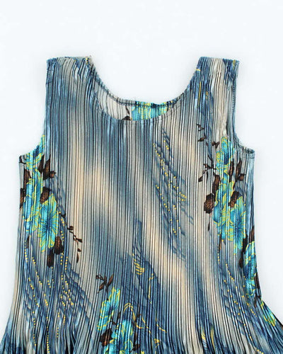 Vintage 90s Plisse Floral Top - M