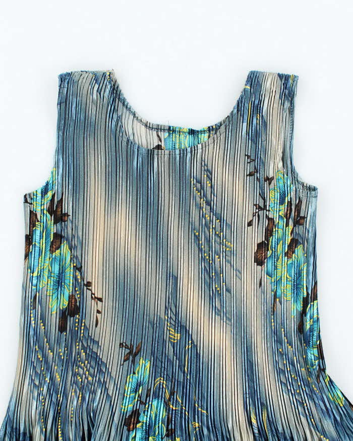 Vintage 90s Plisse Floral Top - M