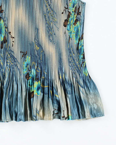Vintage 90s Plisse Floral Top - M